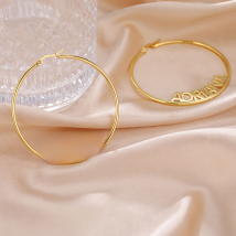 Sipuris Personalized Custom Name Big Hoop Earrings Stainless Steel Earrings For Women Fashion Jewelry Accessories Gifts серьги