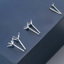10pcs Real Solid 925 Sterling Silver Earring Four Claws Stud Needle Post Pins Earrings Settings DIY Jewelry Making Findings