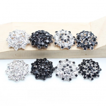 10pcs/lot 22MM Silver metal Buttons Diamante rhinestone button DIY for Wedding Decoratio sewing Clothing buttons