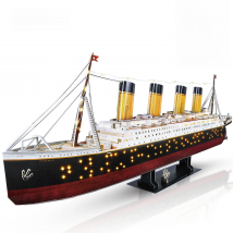 CubicFun 3D Puzzles for Adults LED Titanic Ship Model 266pcs Cruise Jigsaw Toys Lighting Building Kits Home Decoration Gifts