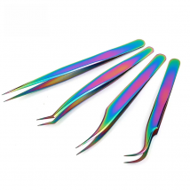 1 pcs Stainless Steel Eyelashes Tweezers Professional For Lashes Extension Eyebrow Tweezers Curved Straight Nipper Makeup Tools