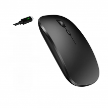 New Gaming Mouse Wireless Bluetooth Dual Mode Silent Rechargeable USB 2.4G DPI 1600 Optical Ergonomics Suitable for Laptops