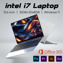 Nuevo ordenador portátil ultradelgado Intel Core i7 8650U 15,6 "32GB RAM 2TB SSD PC para juegos Oficina estudio ordenador PC Windows 11 Pro