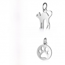 10 Pieces Love Dog Paw Cat Charm Wholesale 316 Stainless Steel DIY Jewelry AAAAA Quality Pendants