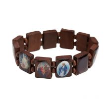 Natural wooden Catholic jewelry Christian Jesus faith Rosary Bracelet religious charm jewelry Bracelets on hand wholesale