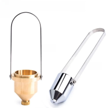 1pc Paint Viscosity Test Cup Viscometer Flow Cup Mixing Thinning Tool #2 & #4 Measuring Tool Golden sliver