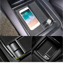 SRXTZM For Tesla Model X Model S 2016-2018 Special Armrest Storage Box Car Center Console Organizer Mobile Phone Wireless Charge