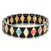 Colorful Enamel Evil Eye Beaded Bracelet Adjustable Jewelry For Women Men Bracelets Pulseras Mujer Handmade Armband