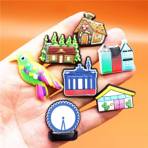 1pcs Dropshipping Berlin London PVC Shoe Charms Christmas Villa House Bird Shoe Accessories Decorations fit Bracelet Kids Gifts