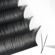 GLAMLASH V Shape Ellipse Flat Split Tips YY Eyelash Extension Premade Volume Maquiagem Cílios Individual Silk V Type 2D Lashes