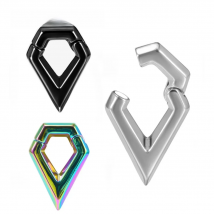 KUYOUTH Top Quality Stainless Steel Rhombus Magnet Ear Weight Stretchers Body Jewelry Earring Piercing Gauges Expanders 2PCS