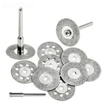 10psc 22mm Dremel Diamond Cutting Disc Rotary Tools Accessories Set with Mandrel 2pcs 3mm