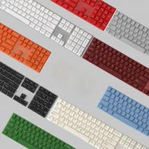 PBT Keycaps White Pink WOB keycap Double Shot 126 Keys ISO Alice Layout Cherry Profile For Cherry MX Mechanical Keyboard