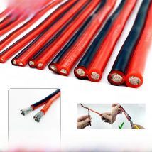 2 Pin cable Black Red Double Silicone wire Very soft Insulate Electrical wires 22awg 20awg 18awg 16awg 14awg 12awg 10awg 8awg
