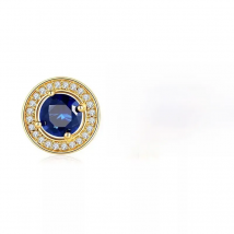 MxGxFam  Clear / Blue / Red / Black Round Stud Earrings for Unisex Women MenGold Plated 18 k AAA+ Cubic zirconia