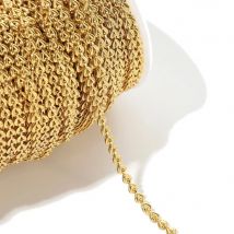 1 Meter 18k Gold Plated Stainless Steel Love Heart Rolo Chain for DIY Eyeglass Cord Jewelry Bracelet Making Necklace Body Chains