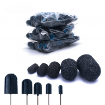 50pcs Pedicure Care Black Sanding Caps Mandrel Pedicure Manicure Remove Dead Skin Polishing Foot Care Clean Cuticle Accessories