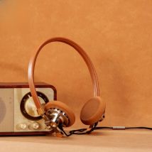ROSESELSA Distant Mountain Retro Over Ear HiFi Headsets OOTD Vintage Metal Wired Headphones with MMCX 3.5mm Plug