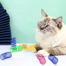 Funny Spring Cat Toy Colorful Coil Spiral Springs Chasing Interaction Chew Toy For Kitten High Elasticity Durable Pet Supplies