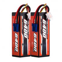 SUNPADOW 3S 4S 11.1V 14.8V Lipo Battery 6400mAh 100C Hard Case Rechargeable with EC5 for RC Vehicles Car Truck Tank Buggy SIGP