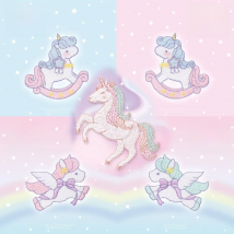 Rainbow Horse Embroidery Sticker Iron On Patches Naszywki Na Ubrania Parches Bordados Patch On Clothing Coudre Paste Directly