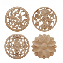 RUNBAZEF  Onlay Wood Applique Decal Corner Home Cabinet Window Unpainted Antique Modern Ornamental European Decoration Wooden