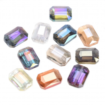 10pcs Rectangle Faceted 12x9mm 14x10mm 18x13mm Crystal Glass Prism Loose Crafts Beads for Jewelry Making DIY Curtains