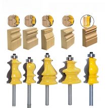 CHWJW 5PC 1/4" Shank Casing & Base Molding Router Bit Set