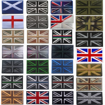 Infrared Reflective IR United Kingdom Embroidery Patch Green Great Britain UK GB Patches Embroidered For Cap
