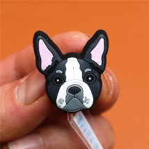 Novel Single Sale Animal style Shoe Charms Accessories Cute Bulldog Garden Shoe Decoration for Kid's X-mas Gifts U118