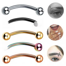 1PC Titanium Eyebrow Banana Piercings Curved Barbell Ring Lip Labret Tongue Piercings Daith Helix Earring Piercings Body Jewelry