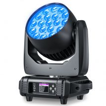 LeLeght Moving Head Light 19x15W DMX Stage Lights Zoom Beam Wash RGBW for Parties Live Show Concert Wedding Christmas Events