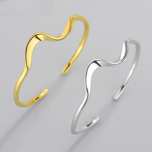 Foxanry Minimalist Silver Color Charm Bracelet INS Fashion Creative Wave Irregular Geometric Wedding Bride Jewelry Gifts