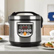 Fornello di riso digitale da 5 litri Fornello di riso per auto portatile Camion Multi-fornello Zuppa di porridge Cottura di alimenti a vapore Lunch Box elettrico