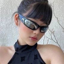 2022 New Moon Rectangular Sunglasses for Women Man Vintage Outdoor Hip Hop Punk Sun Glasses UV400 Trend Female