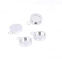 20pcs Stainless Steel 6mm 10mm 16mm Cabochon Base Settings Diy Bezel Charm Pendant Trays Diy Necklace Blanks For Jewelry Making