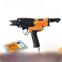 KAMSIN K-SC7E 15 Gauge Pneumatic C-Ring Gun, Long Nose, 7mm Dia., 3/4 Crown Staples, Air Hog Ring Gun Hog Ring Plier for Bird Ca