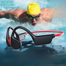 True Bone Conduction Headset IPX8 32GB Bluetooth 5.3 Wireless Swimming Headphone With Microphone Waterproof Exercise Fitness