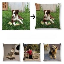 Pets Linen Custom Cushion Covers Baby Personalized Pillow Case Family Customized Pillow Cover for Sofa Brand Logo Pillowcases
