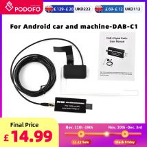 Podofo DAB+ Antenna For Car Android Radio Receiver Tuner USB interface Car GPS Receiver DAB+ Signal Receiver For Universal
