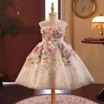 Jill Wish J404A Blumenmädchenkleid mit Blumenmuster, Spitze, Blumen, ärmellos, Prinzessin, Kleinkind, Kinder, Hochzeit, 1. Geburtstag, Festzug, Partykleid