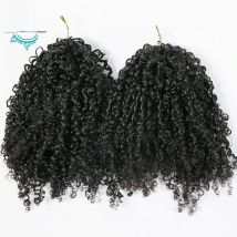 Knotless Pre-Separated Crochet Hair Extensions Human Hair Multi-Textured Kinky Curly Human Hair Micro Twists  2 Bundles Per Pack