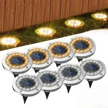 1/4/8Pcs Solar Lights Outdoor 8/20LEDs Disk Underground Lamp Spotlight Buried Solar Light for Home Garden Lawn Yard Decoration