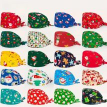 wholesale Cartoon scrub cap Christmas Gift For Doctor nurse New Year Supplies medical accessories Health service work Caps