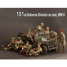 1/35 Resin Figures Model kits Fantasy model 101st Airborne Division on rest, WW II NO CAR  Unassambled Unpainted 175