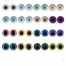 Julie Wang  6-30mm In Pairs Dragon Eyes Cabochons Flatback Round Pupil Glass Human Doll Eyes Round Jewelry Making Accessory