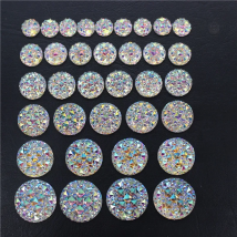6/8/10/12/14/16/18/20/25/30mm Round Bling Crystal AB Resin Rhinestone Flatback Cabochon Stone DIY Wedding Decoration Crafts