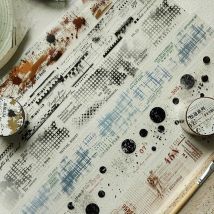 JIANWU 35mm*200cm Painting Traca Series Vintage Number Flim Material Collage Landscape PET Tape Creative DIY Journal Stationery