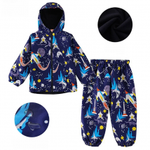 LZH Children Clothing Autumn Winter Kids Boys Clothes Raincoat Waterproof Dinosaur Coat+Pant Outfit Suit For Girls Clothing Sets