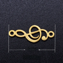 5pcs/lot Music Symbol Stainless Steel DIY Connector Charms Wholesale OEM Connectors Charm Accepted Jewelry Making Connectors